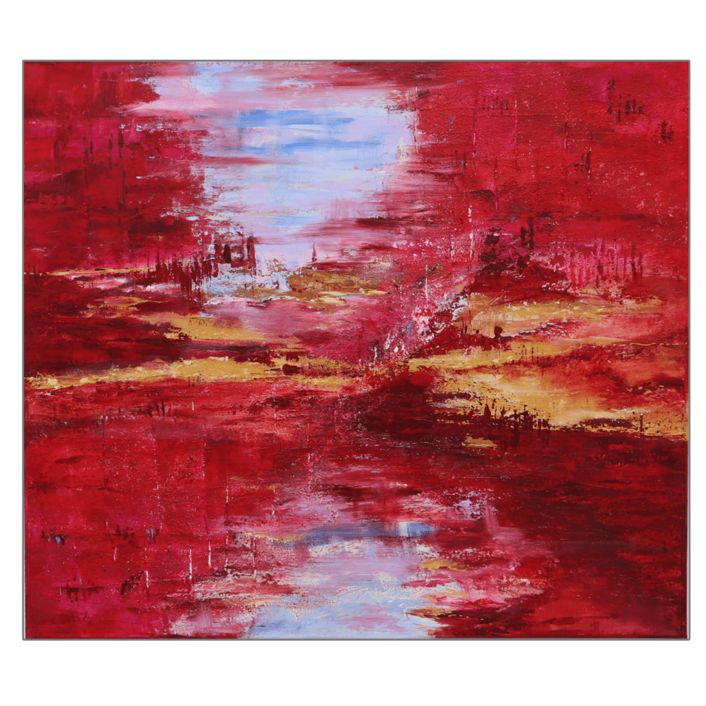 Kunstkaart 13 heeft als onderwerp het schilderij 'Landschap' gemaakt door Ineke Rethans Ward's art
