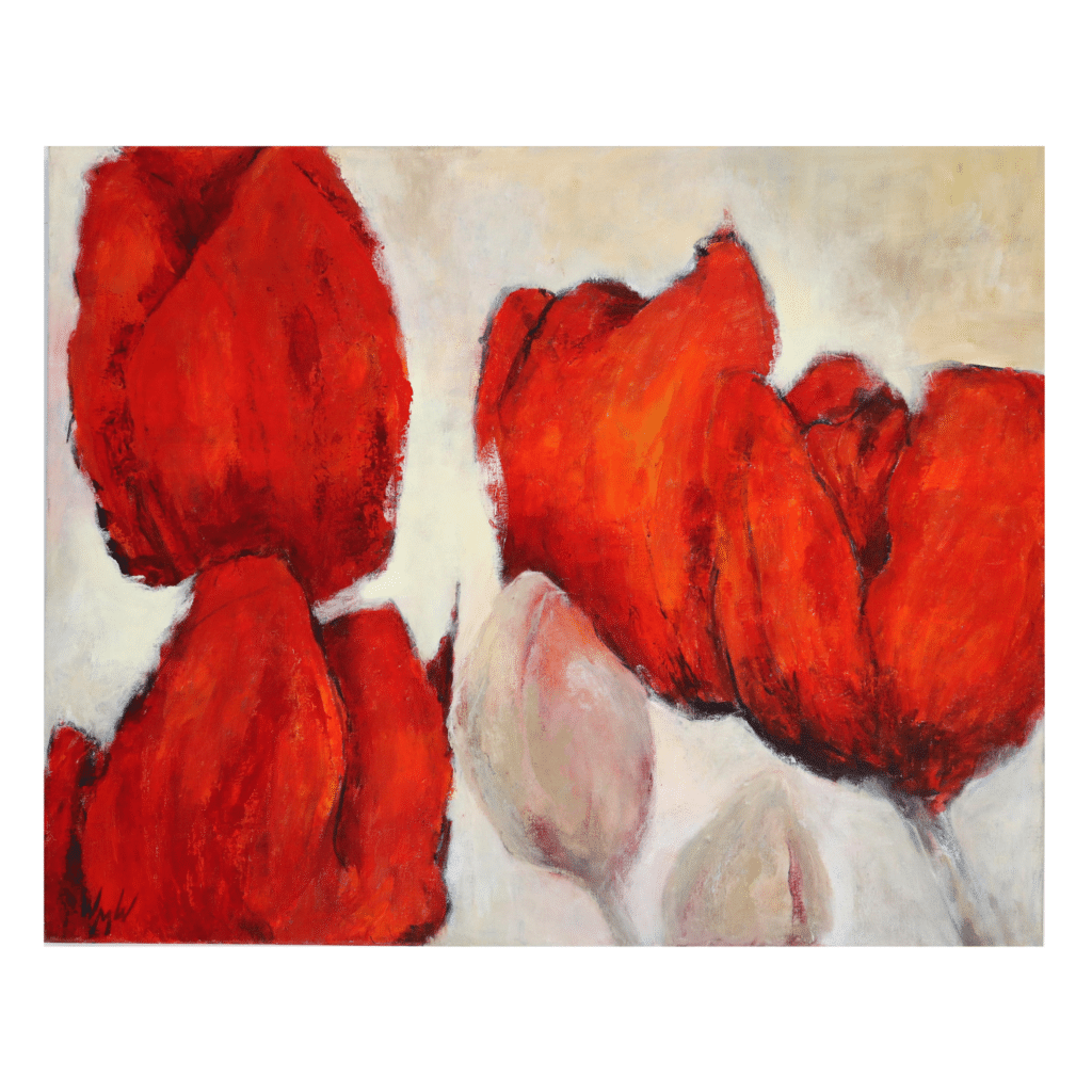 Kunstkaart 2 - gemaakt van foto van het schilderij 'Tulpen' van Wijnie van Maanen Ward's art