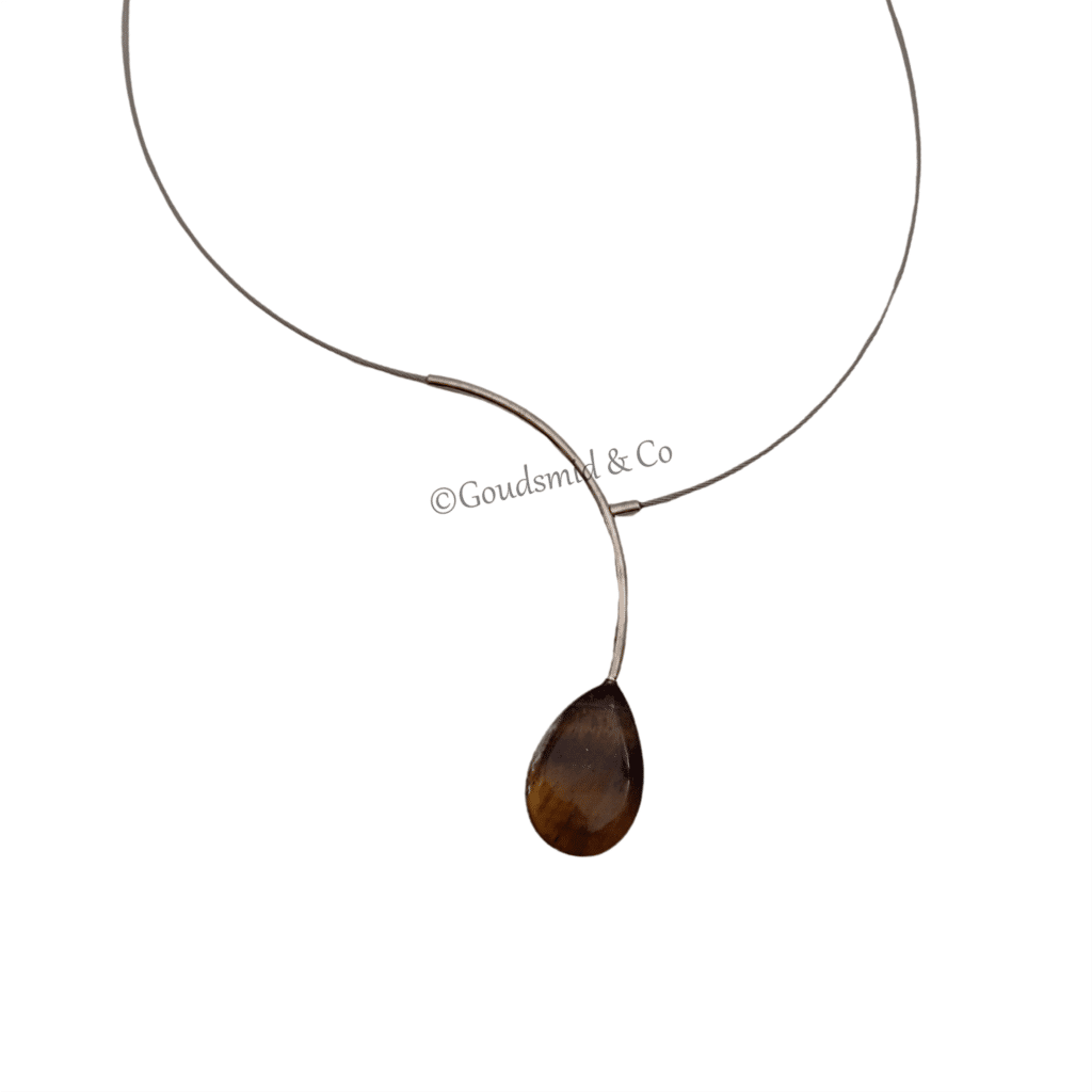 Zilveren Ketting met Tijgeroog