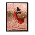 dame in rood - schilderij Suzanne de Witte