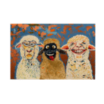 Schaap Schilderij Willy van Wikselaar Wards's art oranje brons geel rood blauw wit