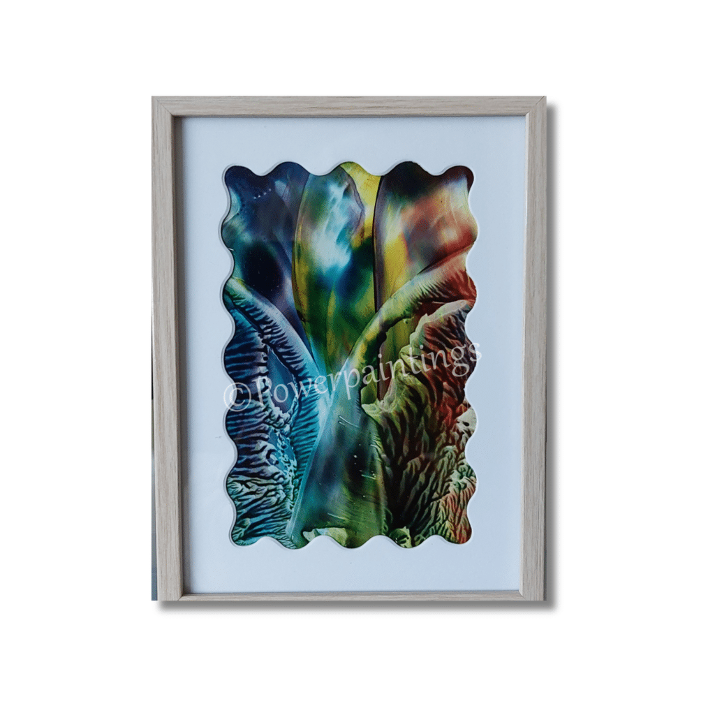 Verbinding 15x20 cm 34.95 - handgemaakt door Leontien van der Plaats Ward's art Roze geel groen blauw