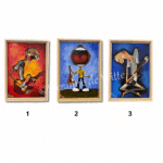 Muzikant 1 33 x 43 cm incl lijst 175 - handgemaakt door Suzanne de Witte Ward's art blauw rood geel Schilderij