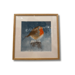 5782 Roodborstje in de sneeuw43 x 43 cm 250 - handgemaakt door Trinnette Korver van Atelier Trinette